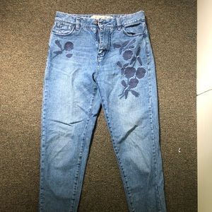 Floral print mom jeans